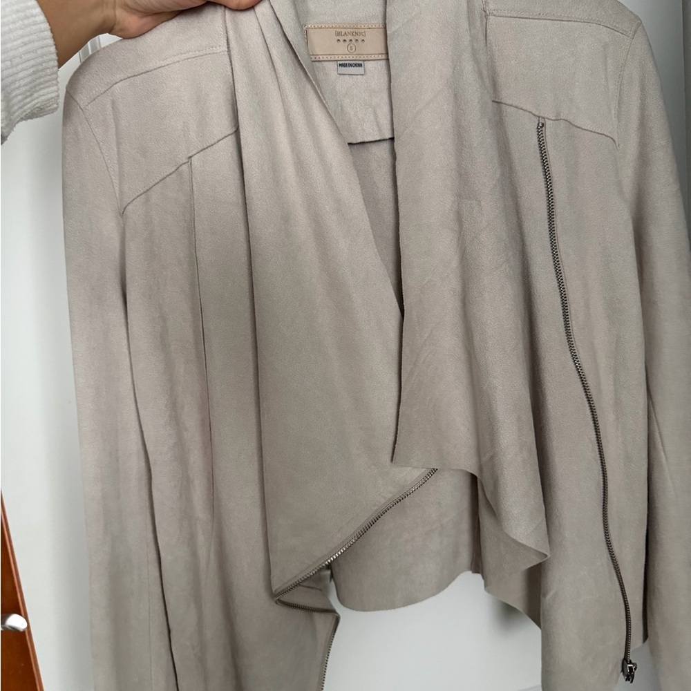 Blank NYC Women's Cream Leather Jacket